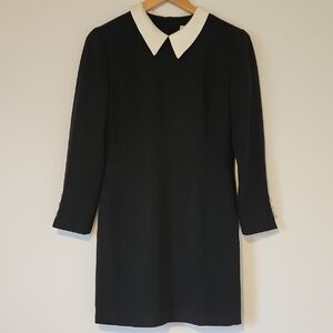 Ann Taylor Elegant Black Dress with White Collar